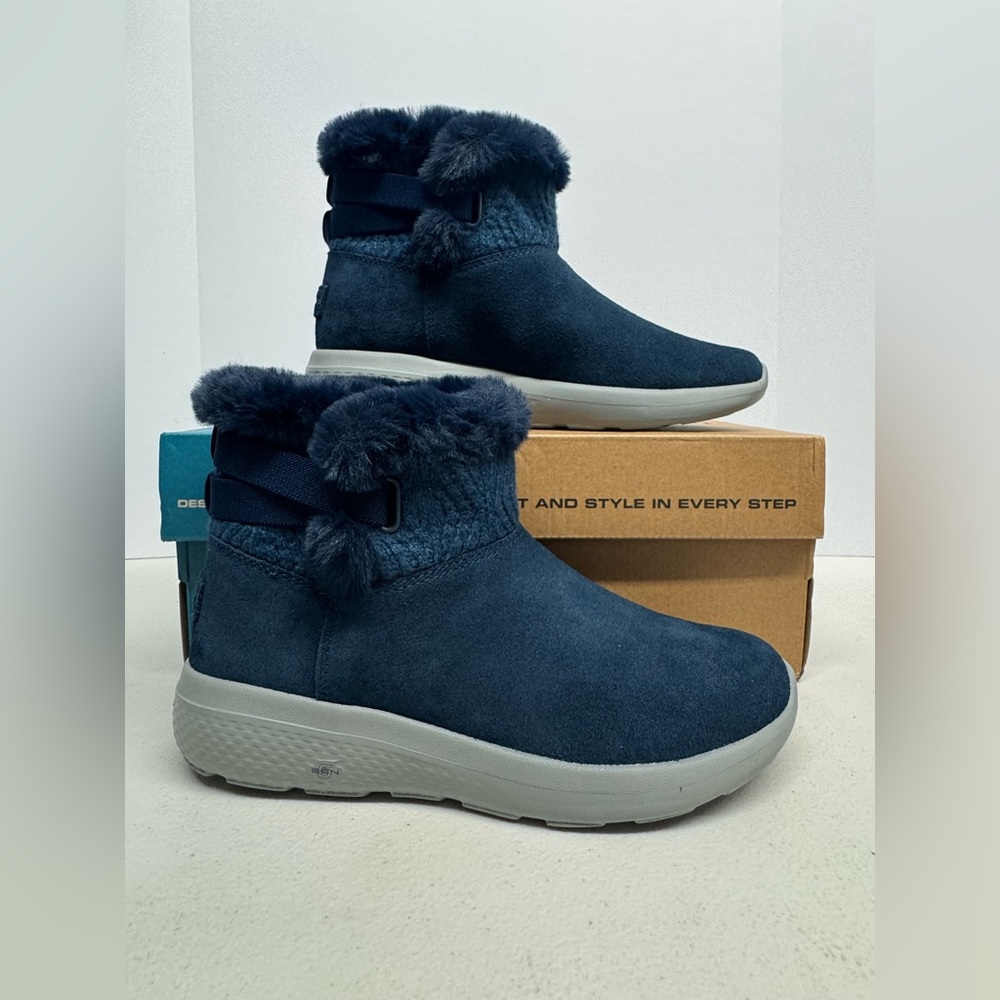 Women's Blue Suede Ankle Boots